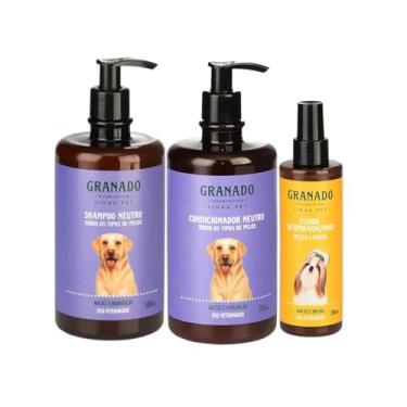 Imagem de Kit Shampoo E Condicionador Neutro Pet 500ml Fluido Desembaraçador Granado 200ml