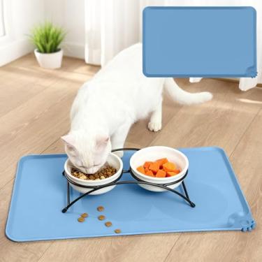 Imagem de Jogo americano para animais de estimação, tapete de alimentação de silicone antiderrapante à prova d'água, fácil de limpar, perfeito para cães e gatos, tapete de prato de longa duração para animais de