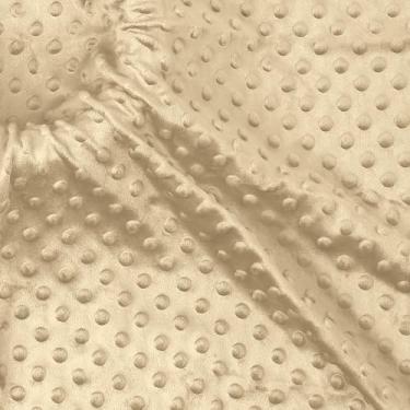 Imagem de Homiest Tecido de bolinhas Minky Dot por jarda, 1,5 m x 152 cm de largura, cor bege, tecido macio para cobertor de bebê, capas de travesseiro, confecção de roupas, cachecol, gorro, costura