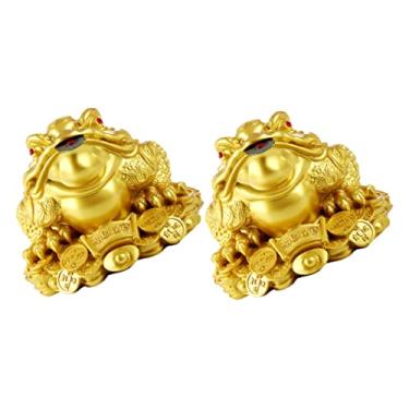 Imagem de 2 peças de ornamentos decorativos de estátuas de riqueza para mesa de escritório e esculturas de caixa registradora para decoração de casa e escritório