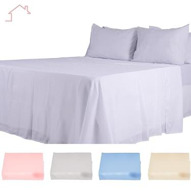 Imagem de Lençol Plano Algodão Toque Macio Arte Cazza Branco Casal