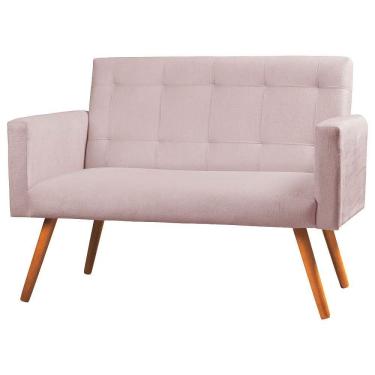 Imagem de Sofá Namoradeira 2 Lugares Sabrina Veludo Rose - Star Confort Rose