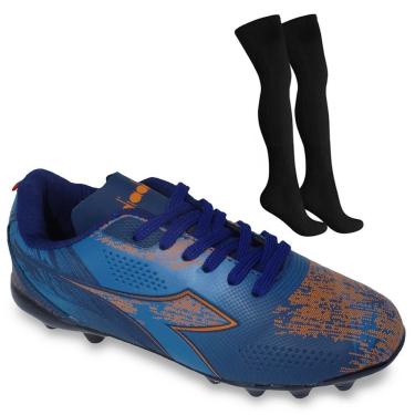 Imagem de Kit Chuteira Campo Diadora Agilita Infantil + Meião