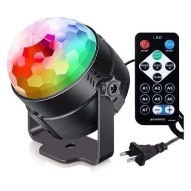 Imagem de Globo Bola Maluca LED RGB Magic Cristal com Controle Remoto e Som – Luz Giratória para Festas, Baladas, Aniversários, Eventos. Bivolt.7 Cores