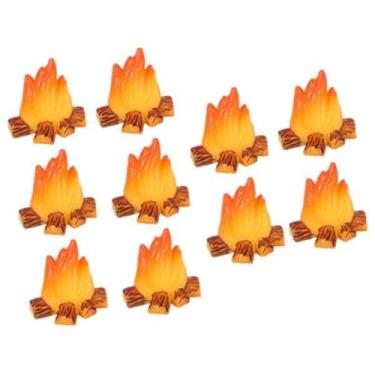 Imagem de Esquirla 10x Miniaturas de Fogueiras Falsas, Modelo de Fogos de Brinquedo para Casa de Bonecas, Fogueiras Artificiais para Jardim, Quintal de Inverno e