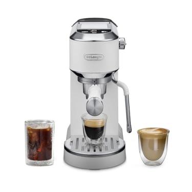 Imagem de De'Longhi Máquina de café expresso compacta Dedica Duo – cafeteira fria com espumador de leite - para café expresso, café quente e gelado, cappuccinos, lattes e barista caseiro, baunilha