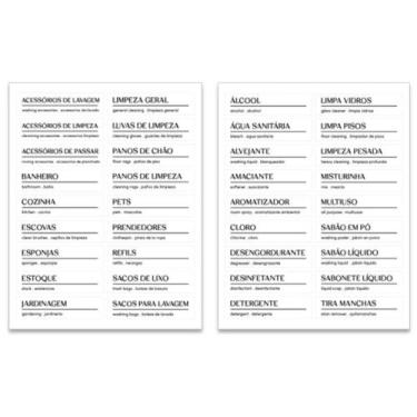 Imagem de Kit 36 Etiquetas Produtos de Limpeza Lavanderia Organização - Martipla
