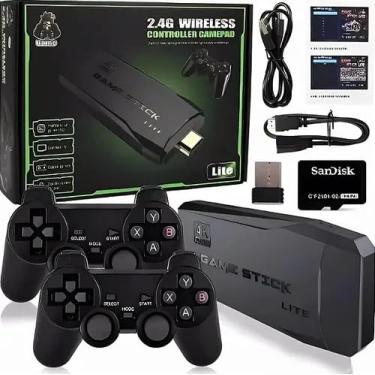 Imagem de Game Stick 4K Lite Console Retrô com 10.000 Jogos, 2 Controles Sem Fio 2.4G, Suporte HDMI, Console de Videogame Portátil