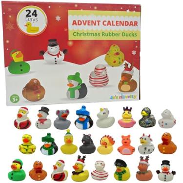 Imagem de Christmas Advent Calendar 2022 with Christmas Rubber Ducks for Kids & Toddlers, 24 Days Christmas Countdown Calendar Toy & Gifts for Kids Boys & Girls by 4E's Novelty