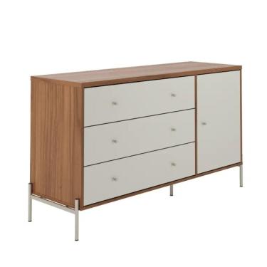 Imagem de Cômoda 3 Gavetas 1 Porta Jasper Off White E Canella 138cm