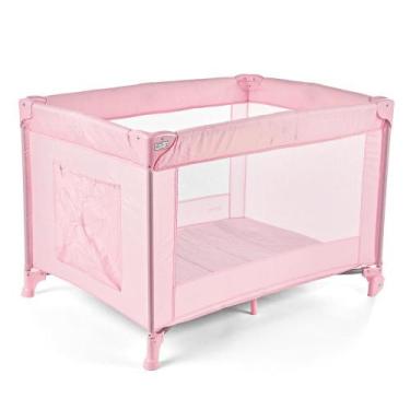 Imagem de Berço Cercado Portátil Infantil para Bebê Desmontável até 18Kg Rosa Mu