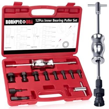 Imagem de Conjunto de extrator de rolamento de pinça de furo cego de 12 peças, kit extrator de rolamento interno conjunto de extrator de rolamento de martelo deslizante com pinças expansíveis 8-32 mm ferramenta