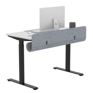 Imagem de ERGO COLLECT Bandeja de gerenciamento de cabos sob a mesa de feltro, organizador de cabos de 120 cm com braçadeira ou suporte de parafuso, compartimento de armazenamento para laptop e tablet, suporte