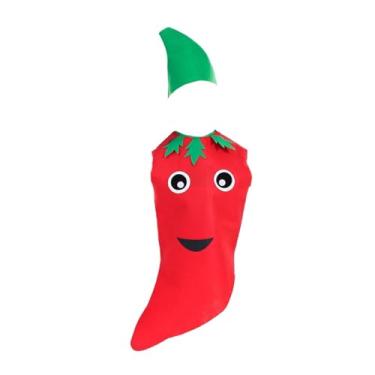 Imagem de Deevoka Fantasia infantil de frutas cosplay fofa para meninos e meninas roupas infantis para o dia crianças, Pimentão Vermelho