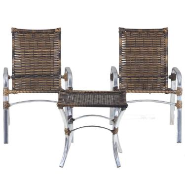 Imagem de Kit 02 Cadeiras E Mesa área Externa Varanda Edícula Sacada Argila