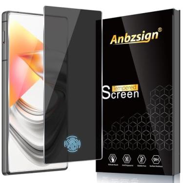 Imagem de Anbzsign Pacote com 2 protetores de tela de vidro temperado para ZTE Nubia Z80 Ultra 5G, película privada antiespionagem 9H, antiarranhões, compatível com capas