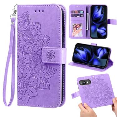 Imagem de Furill Capa carteira compatível com Google Pixel 9A e protetor de pulso flor couro flip porta-cartão de crédito Folio bolsa suporte acessórios celular capa para celular para Pixel9A A9 5G meninas