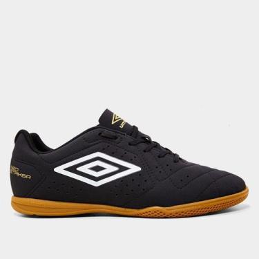 Imagem de Chuteira Futsal Umbro Neo Striker Unissex, Preto, Branco, 42