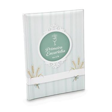 Imagem de Álbum de fotos Ical, encadernação tradicional, para 100 fotos 10x15cm - linha Comemorativo - capa almofadada - modelo primeira eucaristia - 353