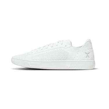 Imagem de FLUX FOOTWEAR Adapt Knit Trainer – Sapato de bico largo com aterramento Earth-Line, sola zero, cabedal de malha respirável e lavável na máquina – Perfeito para uso diário e treinamento leve, Branco