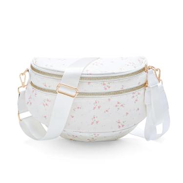 Imagem de MEXS Bolsa feminina transversal, pochete com cinto, cintura e ombro, Floral