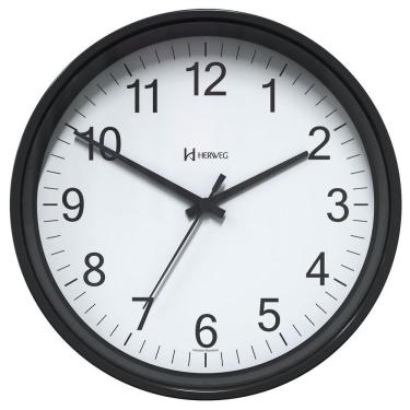 Imagem de Relógio De Parede Preto 22 Cm Herweg Tictac 6101 Preto - Preto
