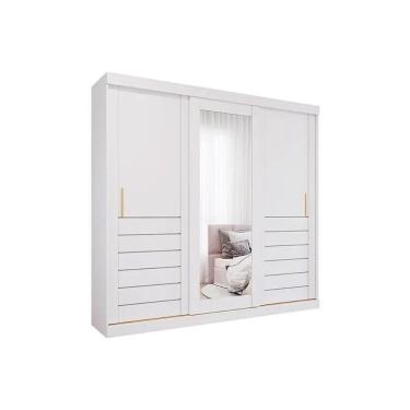 Imagem de Guarda Roupa 3 Portas De Correr (1 C- Espelho) E 6 Gavetas Cecilia Branco - Panan