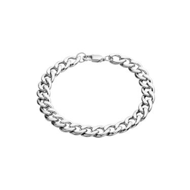 Imagem de Nawflue Pulseira de elos cubanos banhados a ouro 18K para homens e mulheres de aço inoxidável resistente corrente de cabo rolo fígaro pulseiras grossas de ouro grosso simples pulseira masculina