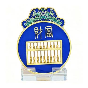 Imagem de Fengshuibringluck Feng Shui Nine Rods Placa de Ábaco Boa Riqueza Riqueza Poder Fortuna Sorte Estátua Mini Placa