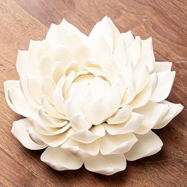 Imagem de Inserção de incenso de lótus feito à mão de cerâmica, novo incenso de sândalo chinês, incenso de base deitado, área de trabalho doméstico, ornamento de incenso de lótus (Lótus imperial - branco puro)