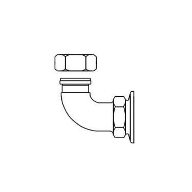 Imagem de T&S Brass Flange fêmea 00WW NPT de entrada de 90 graus, 1,2 cm