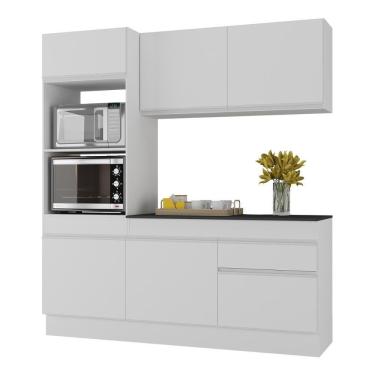 Imagem de Armário De Cozinha Compacta 3 Peças Com Rodapé Mp2177 Made Multimóveis Branco Branco