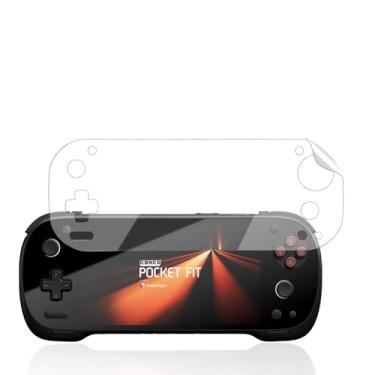 Imagem de YAJOJO Pacote com 1 protetor de tela para console de jogos portátil AYANEO KONKR Pocket Fit, transparente, filme flexível, compatível com capas, para KONKR Pocket Fit, clareza HD