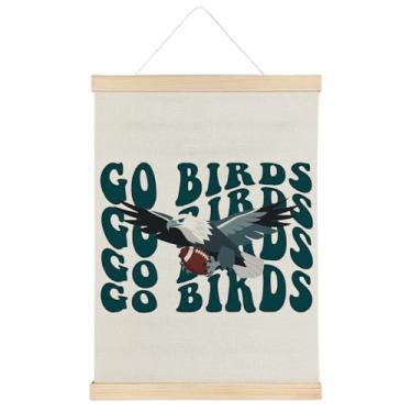 Imagem de ATBWGT Go Birds Decoração de parede de futebol engraçado, decoração de quarto de futebol para meninos, moderna e descolada, para meninos, quarto, dormitório, casa, sala de estar, academia, 30,5 x 40,6