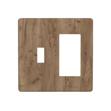 Imagem de Nadoabtm Capas de tomada marrom quente grão de madeira 1 interruptor 1 interruptor 1 placa de parede elétrica decorativa para interruptor de luz placa de cobertura para quarto decoração de casa