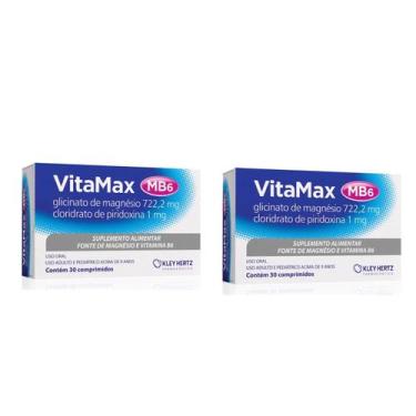 Imagem de Kit 2 Vitamax Mb6 Suplemento De Magnésio E Vitamina B6. - Kley Hertz