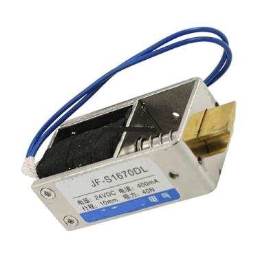 Imagem de DC24V 400mA 10mm Stroke 40N Force Push Pull Type Frame DC Solenoid Electromagnet Magnet JF-S1670DL