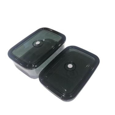 Imagem de Kit 2 Potes Herméticos Com Botão De Sucção Pote Transparente - Hel