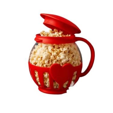 Imagem de Pipoqueira de Microondas，Pipoqueira Fitness Para Micro-ondas Sem Óleo Saudável Prática e Reutilizável(Vermelho)