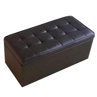 Imagem de Banqueta para os pés, banqueta de armazenamento de pés moderna otomana de couro otomano banco de sofá cabeleireiro loja de roupas confortável e