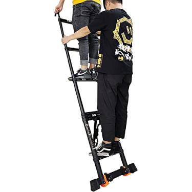 Imagem de OKUOKA Escadas telescópicas para casa 12 16 18 20 pés, escada de extensão telescópica dobrável de alumínio com ganchos para telhados, loft, RV e exterior, carga 200 kg (tamanho: 3,9 m/12,8 pés)
