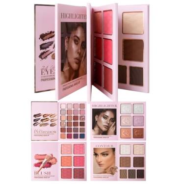 Imagem de Paleta Facial | Cosméticos Mate 43 Cores - Kit De Maquiagem Com Iluminador Contorno E Sombra,Para Festa Feriado Aniversário Viagem Trabalho Casamento Eventos Sessões De Fotos Mulheres Noivas