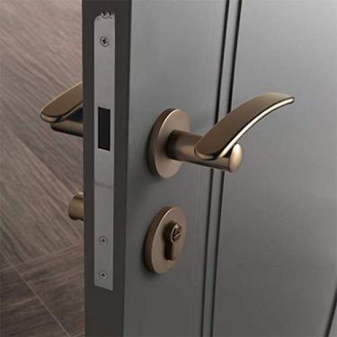 Imagem de Estilo moderno/maçaneta de fechadura de porta de sala silenciosa moderna fechadura interior bloqueio de portão anti-roubo ferragens para móveis (cor: C) (C)