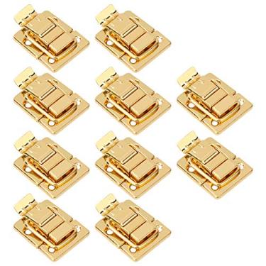 Imagem de Acouto 10 Peças de Caixas, Baús e Malas Com Fechos de Aço Inoxidável Dourado – Capturas Duráveis ​​e Resistentes à Ferrugem, Instalação Conveniente, Joias Ideais, Artesanato e Muito Mais