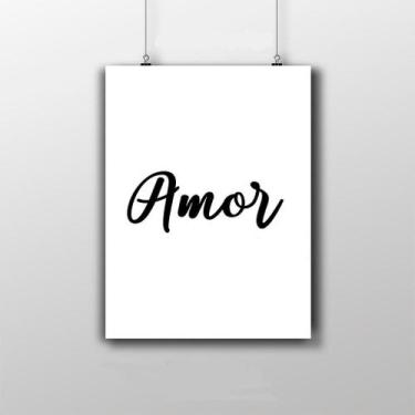 Imagem de Placa Decorativa Frase Amor 20X30Cm - Artesanal