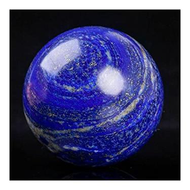 Imagem de ASPROD Pedras preciosas de lápis-lazúli naturais bolas de cristal esfera de lazulin Reiki joias vintage decoração de casa pedras primárias e minerais (tamanho: 75-80 mm)