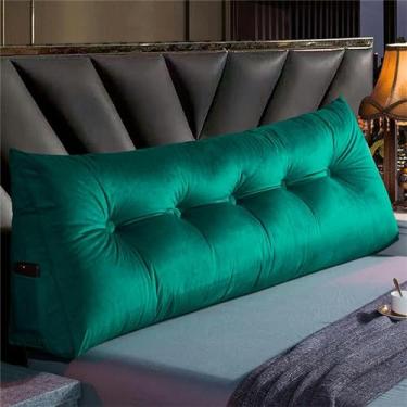 Imagem de Travesseiro de leitura, grande, triangular, cabeceira, apoio de posicionamento do encosto, almofada de cunha para dormitório, sofá-cama, cama de solteiro com capa removível