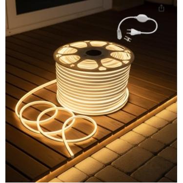 Imagem de Mangueira de LED 10 Metros, Fita de Luz Neon Flexível, Iluminação Decorativa para Ambientes Internos e Externos