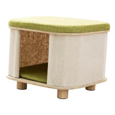 Imagem de FJMQHU Banco para Casa de Gato, Cama para Gato, Arranhador, Pufe Prático, Esconderijo para Gatinhos Pequenos, Pequenos Animais de Estimação, Gatos Domésticos