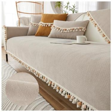 Imagem de SPXMQSS Capa para sofá, capa de sofá macia em forma de L, capas de sofá antiderrapantes de 1/2/3/4 lugares, capas de sofá para sofá protetor de móveis para sala de estar B 110 x 110 cm